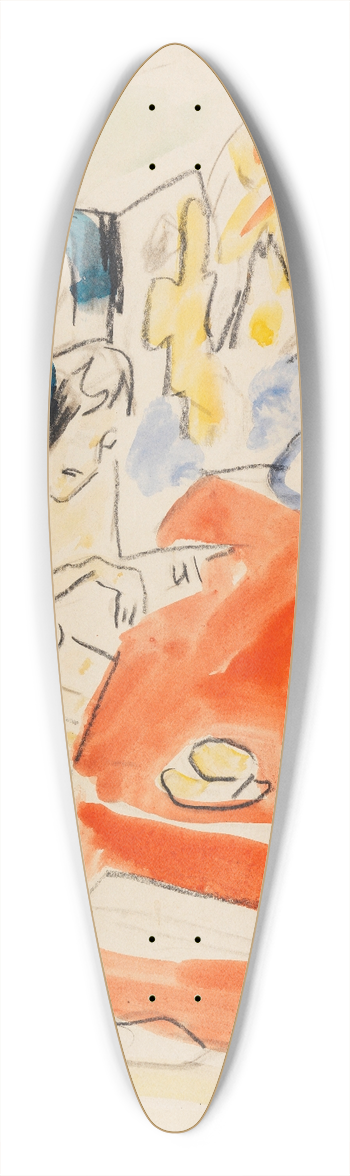 Ernst Ludwig Kirchner - Zwei am Tisch sitzende Mdchen 39.3 inch art pintail longboard deck