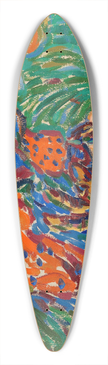 Ernst Ludwig Kirchner - Zwei mit Katzen spielende Mdchen 39.3 inch art pintail longboard deck
