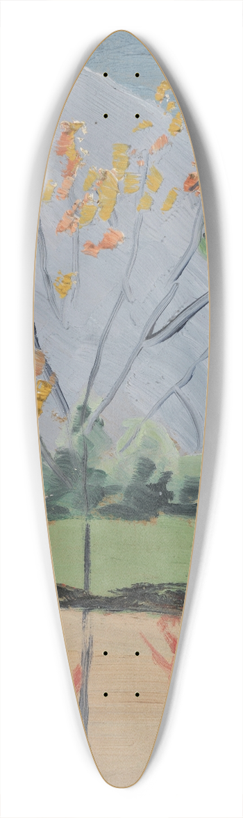 Ernst Schiess - Herbstlicher Baum mit San Salvatore 39.3 inch art pintail longboard deck
