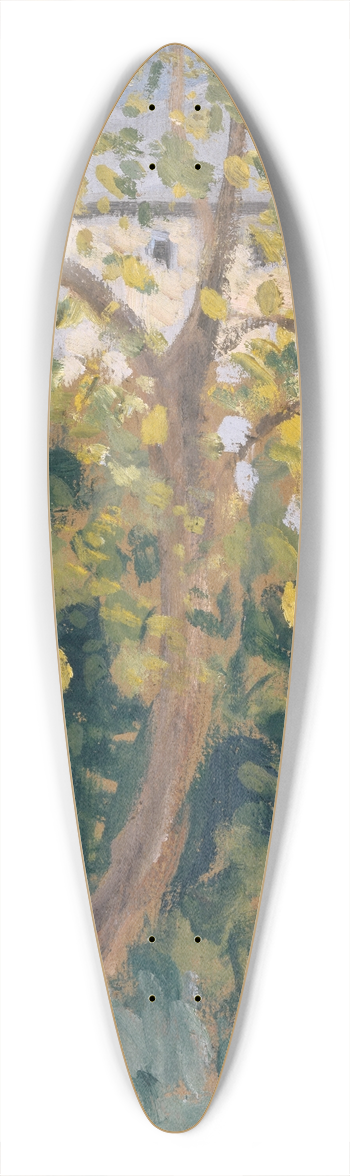 Ernst Schiess - Tree with Yellowed Fall Leaves 39.3 inch art pintail longboard deck