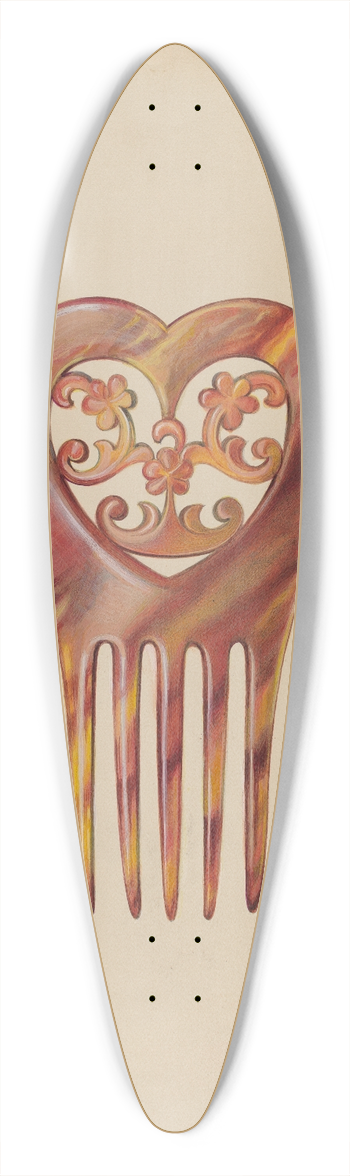 Erwin Schwabe - Tortoise Shell Comb 39.3 inch art pintail longboard deck