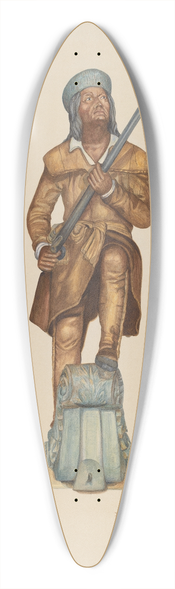 Ethel Dougan - Figurehead  Davy Crockett 39.3 inch art pintail longboard deck