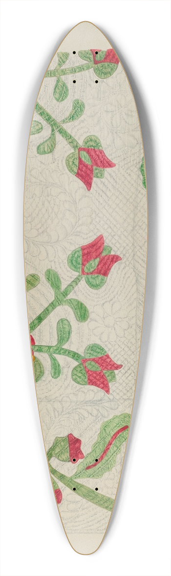 Ethel Dougan - Quilt  Tulip Design 39.3 inch art pintail longboard deck