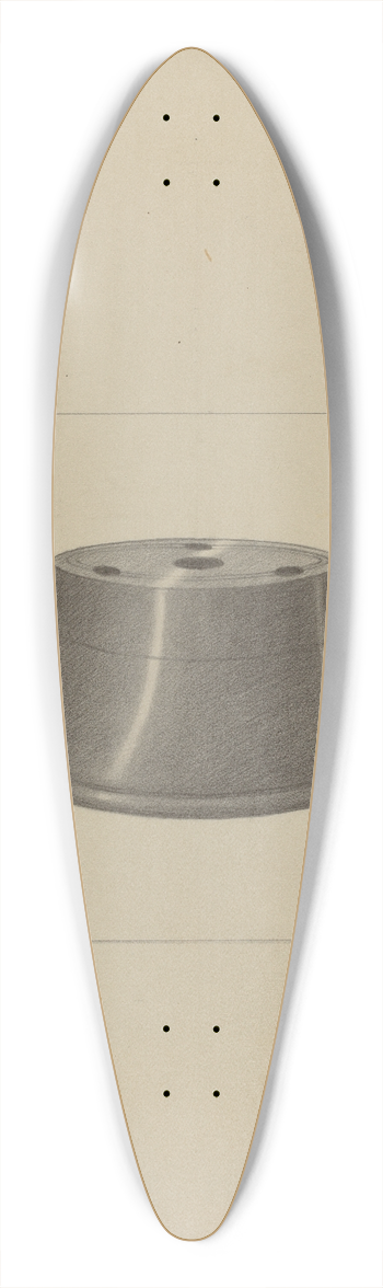 Eugene Barrell - Pewter Inkwell 39.3 inch art pintail longboard deck