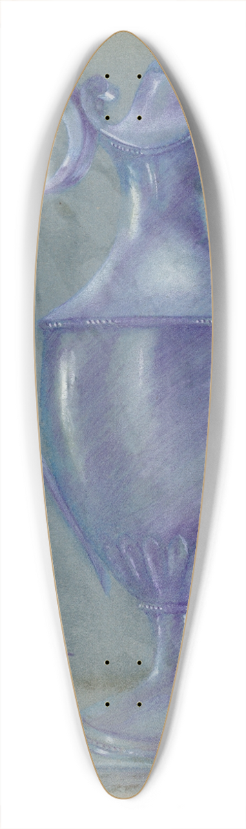 Eugene Barrell - Silver Wine Flagon 39.3 inch art pintail longboard deck