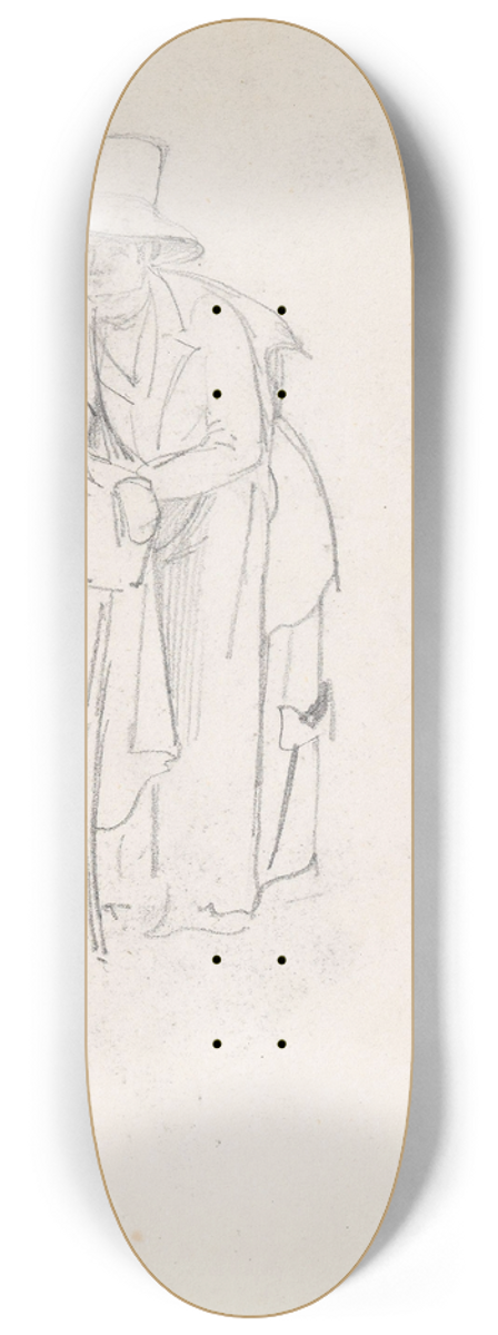 Adolph Tidemand - Mannsfigur som lener seg mot en stolrygg 8.25 inch art skate deck