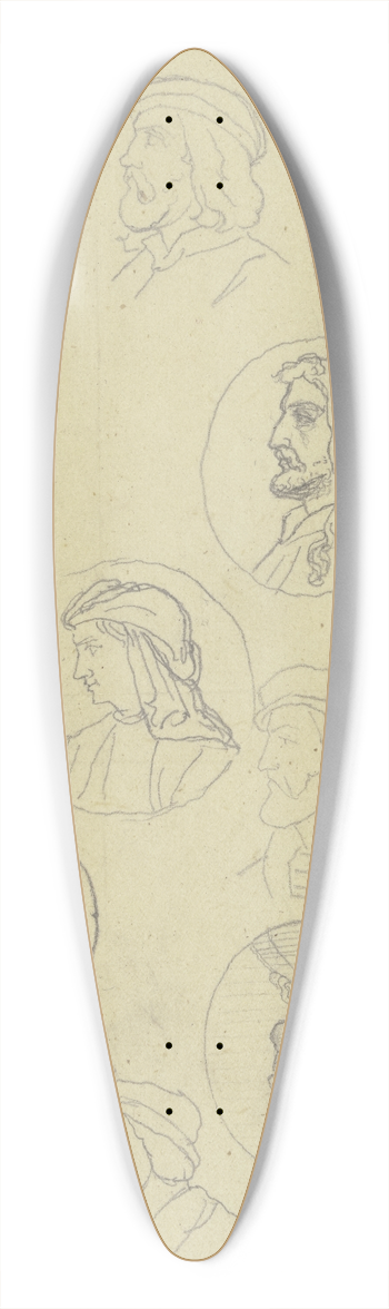 Eugen Eduard Schffer - Kpfchen zur Einfassung der Veitschen Freskobilder im Stdelschen Kunstinstitut 39.3 inch art pintail longboard deck