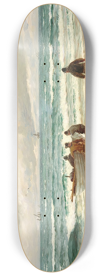 Carl Locher - Iland! Motiv Fra Skagens Snderstrand. Frisk Tiltagende Kuling 8.25 inch art skate deck