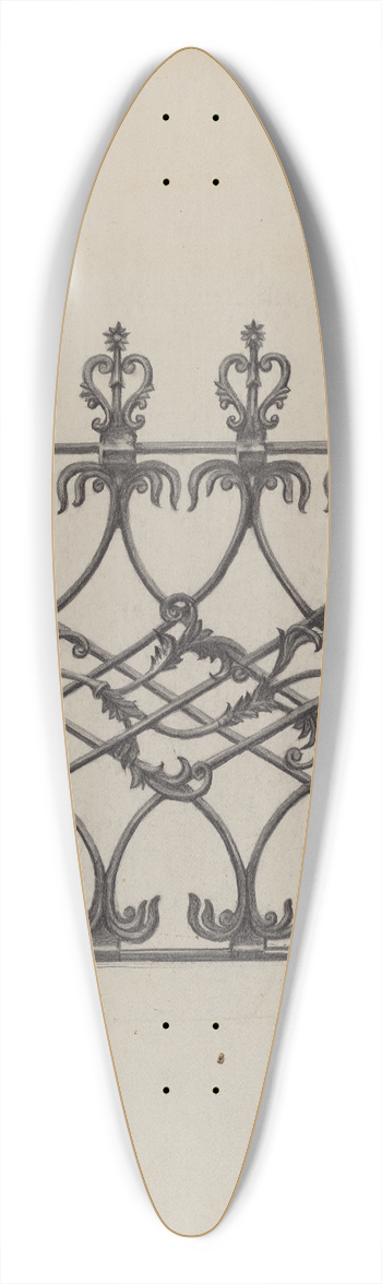 Eugene Shellady - Cast Iron Fence 39.3 inch art pintail longboard deck