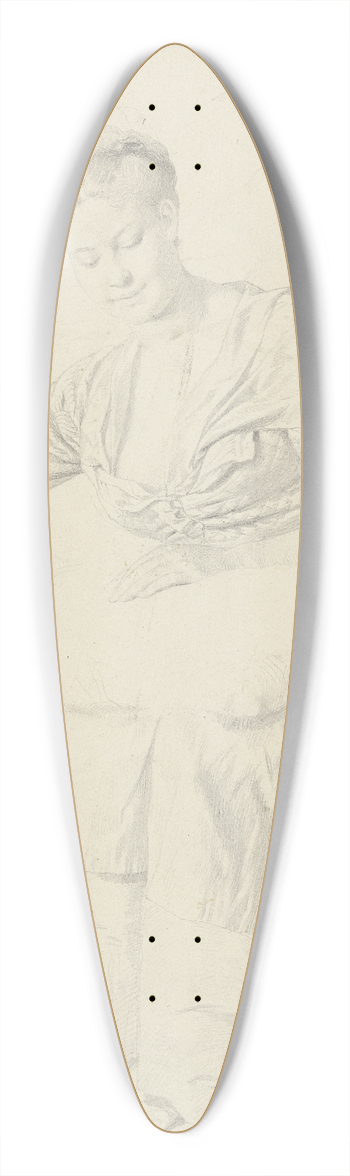 Eugen Klimsch - Sitzende junge Mutter mit einem Kissen auf dem Scho 39.3 inch art pintail longboard deck