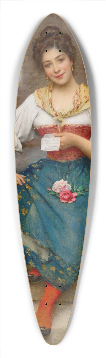 Eugen von Blaas - The Love Letter 39.3 inch art pintail longboard deck