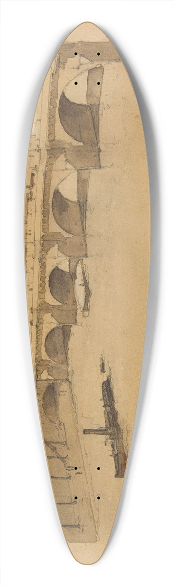 Eugne Bjot - Le Pont-Neuf, grand bras de la Seine. 39.3 inch art pintail longboard deck