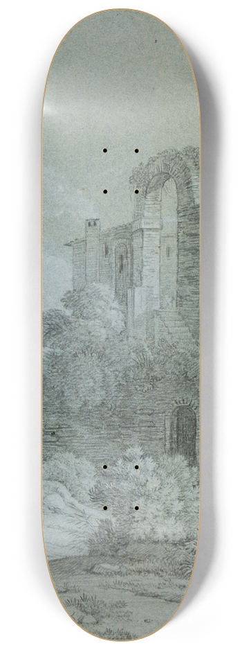 Carl Ludwig Kaaz - Ruins of Birg Castle 8.25 inch art skate deck
