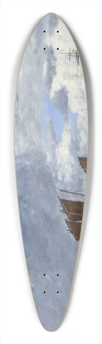 Eugne Boudin - Fishing Boats at Kerhor 39.3 inch art pintail longboard deck
