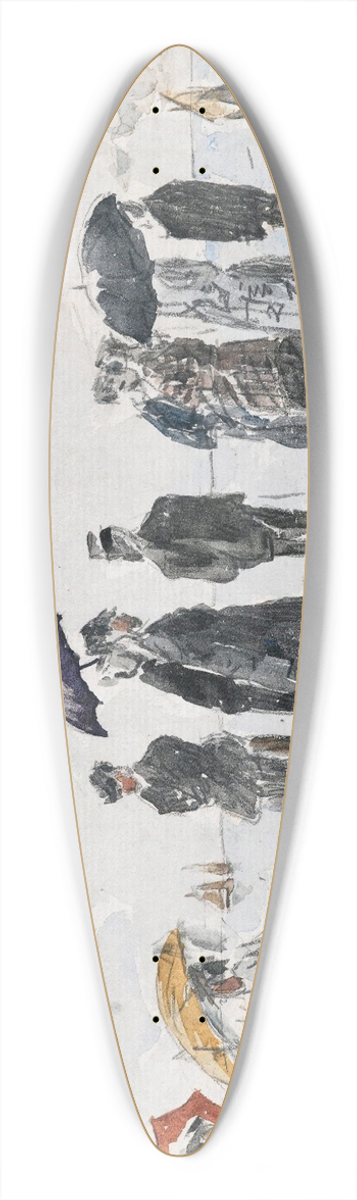 Eugne Boudin - Les Crinolines 39.3 inch art pintail longboard deck