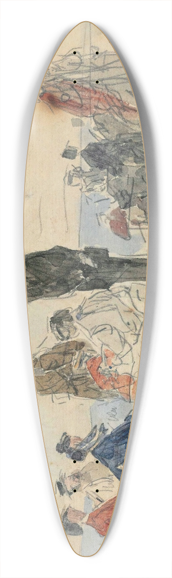 Eugne Boudin - Scne de plage 39.3 inch art pintail longboard deck