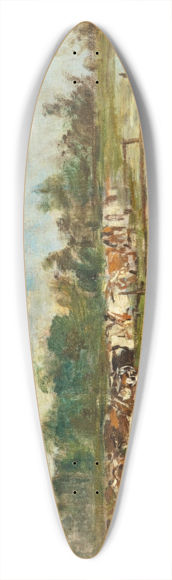 Eugne Boudin - Vaches au pr 39.3 inch art pintail longboard deck