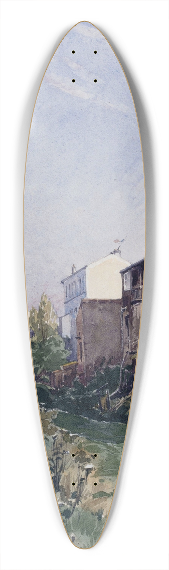 Eugne Bourgeois - Rue de la Fontaine  Mulard 39.3 inch art pintail longboard deck