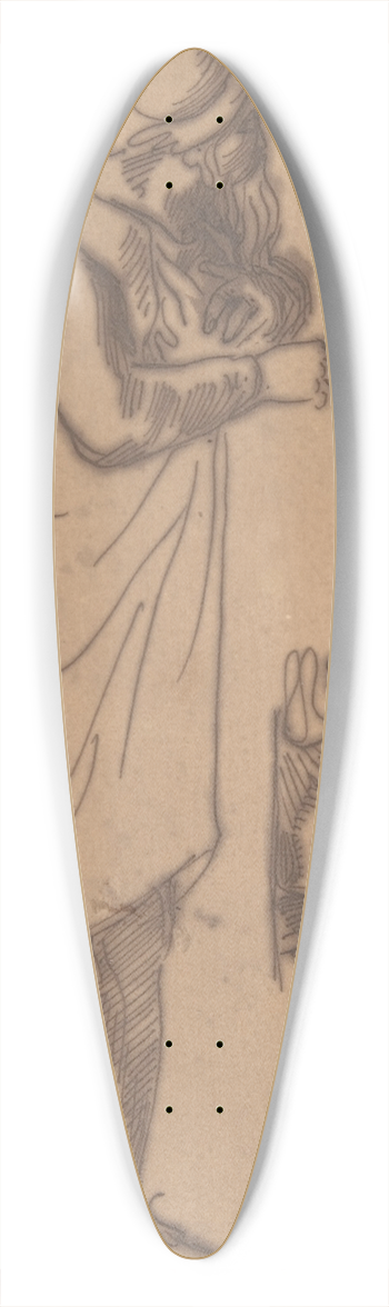 Eugne Delacroix - A Bearded Man, Standing, and a Classical Head 39.3 inch art pintail longboard deck