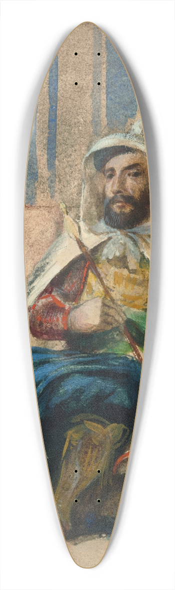 Eugne Delacroix - A man in Oriental costume smoking on a sofa 39.3 inch art pintail longboard deck