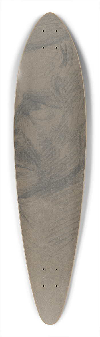 Eugne Delacroix - A mans head 39.3 inch art pintail longboard deck