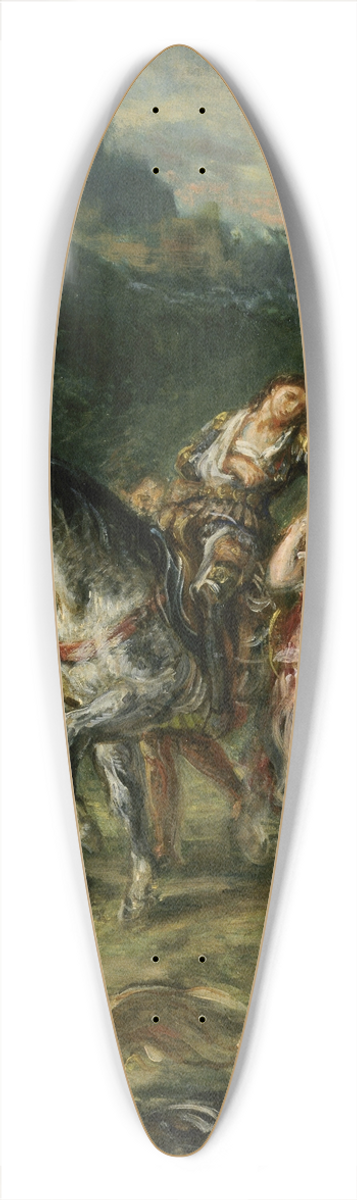 Eugne Delacroix - Angelica and the wounded Medoro 39.3 inch art pintail longboard deck