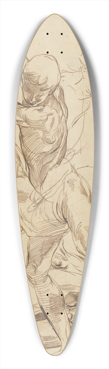 Eugne Delacroix - Combat of Nude Men, after Raphael 39.3 inch art pintail longboard deck