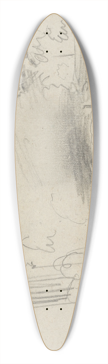 Eugne Delacroix - Courtyard with a Fountain 39.3 inch art pintail longboard deck