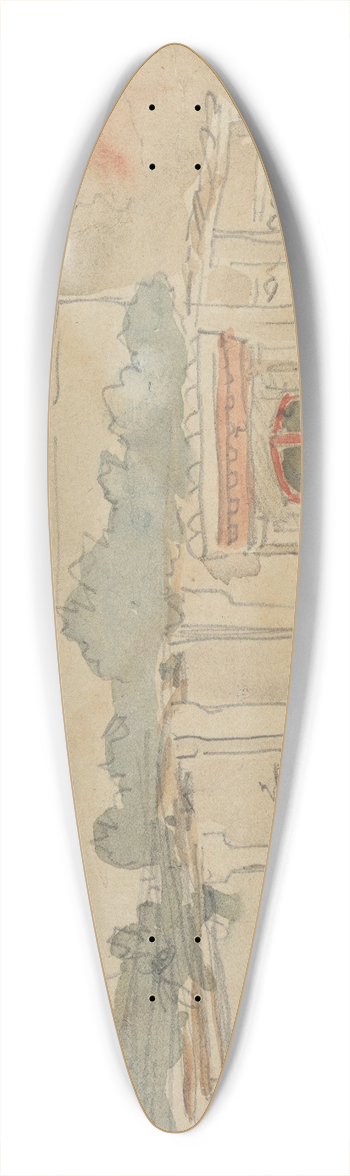 Eugne Delacroix - Figure in a Doorway 39.3 inch art pintail longboard deck