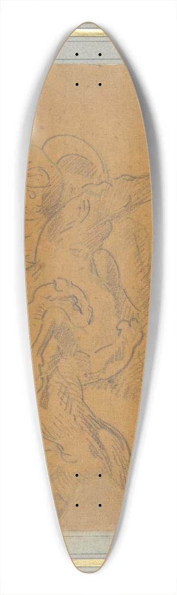Eugne Delacroix - Lion Attacking a Horse with Rider (Sketch for The TigerHunt) 39.3 inch art pintail longboard deck
