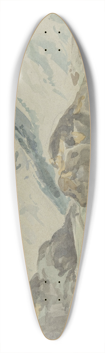 Eugne Delacroix - Mountain Landscape 39.3 inch art pintail longboard deck