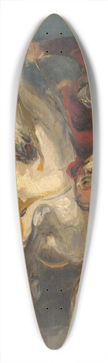 Eugne Delacroix - Rider Attacked by a Jaguar 39.3 inch art pintail longboard deck