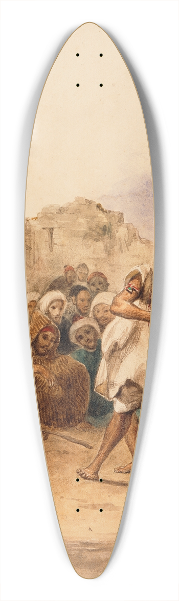 Eugne Delacroix - Strolling Players 39.3 inch art pintail longboard deck