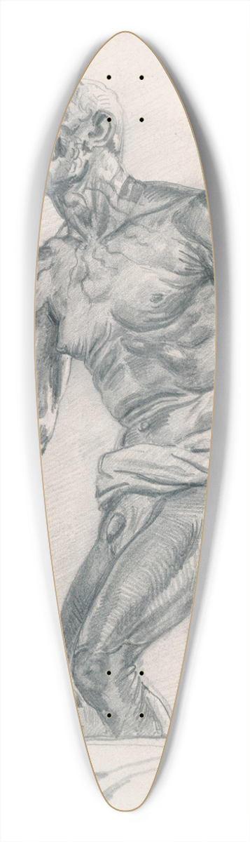 Eugne Delacroix - Study of a Male Nude Study for The Death of Seneca 39.3 inch art pintail longboard deck