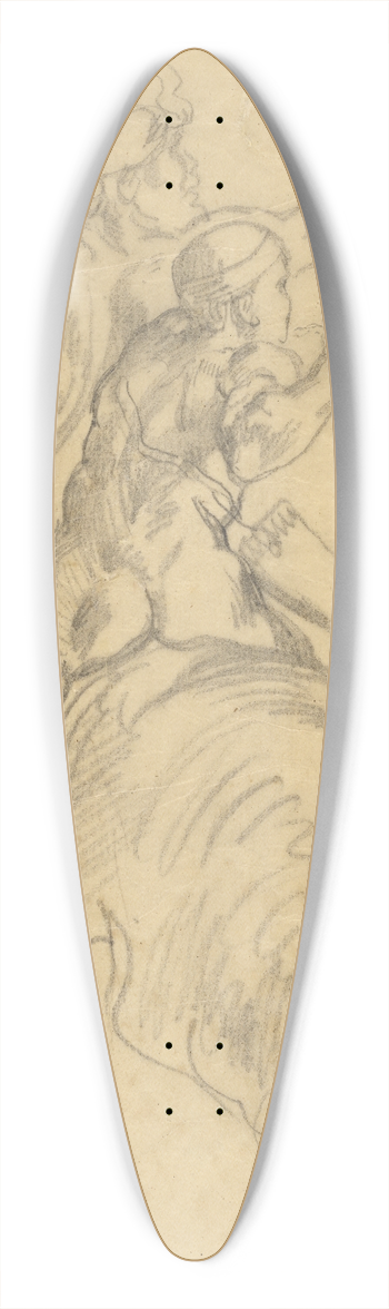 Eugne Delacroix - The Education of Achilles 39.3 inch art pintail longboard deck