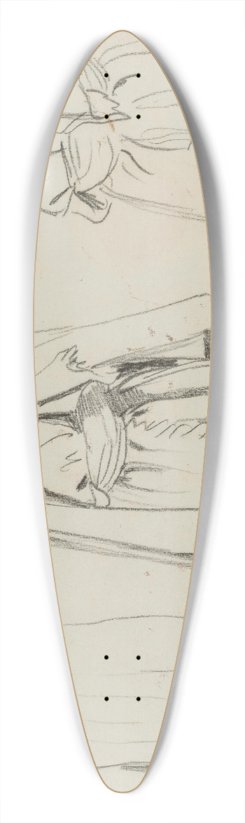 Eugne Delacroix - Three Figures 39.3 inch art pintail longboard deck