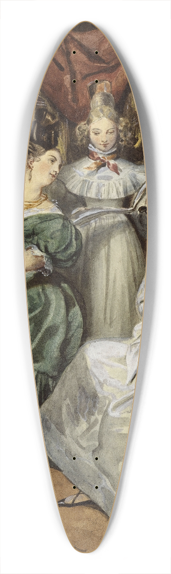 Eugne Devria - Le Concert 39.3 inch art pintail longboard deck