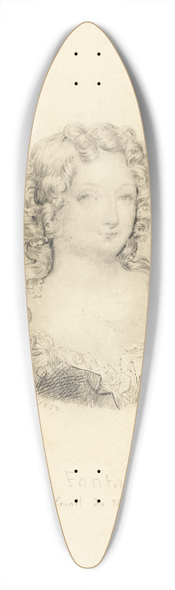 Eugne Devria - Medallion Portrait of Mlle de Fontanges 39.3 inch art pintail longboard deck