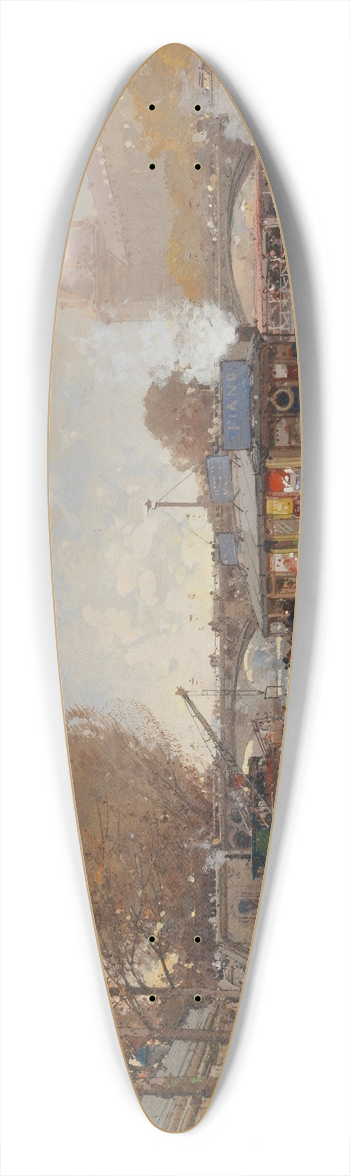 Eugne Galien-Laloue - Le Quai de la Seine 39.3 inch art pintail longboard deck