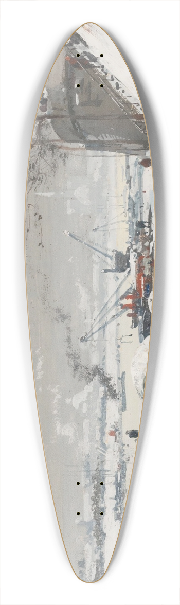 Eugne Galien-Laloue - Quai De Bercy Sous La Neige 39.3 inch art pintail longboard deck