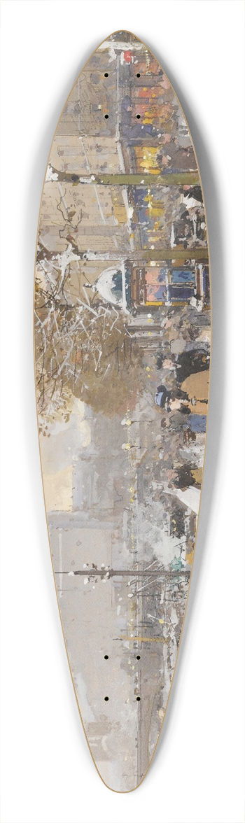 Eugne Galien-Laloue - Quai Des Clestins 39.3 inch art pintail longboard deck