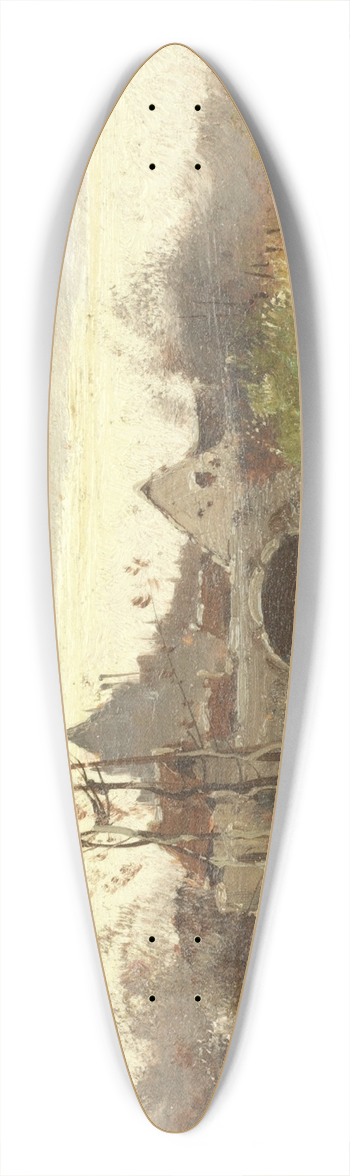Eugne Galien-Laloue - River landscape 39.3 inch art pintail longboard deck