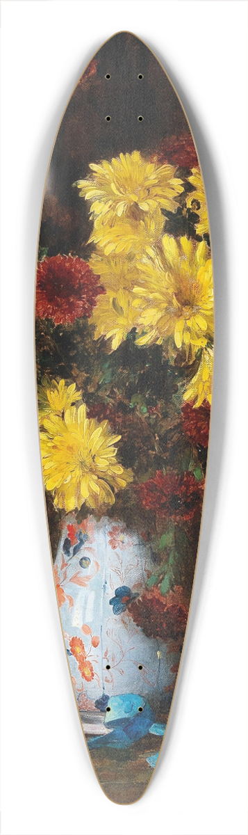 Eugne Henri Cauchois - Bouquet of Asters in a Vase 39.3 inch art pintail longboard deck