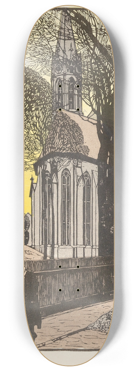 Carl Moll - Kirche St Michael in Heiligenstadt 8.25 inch art skate deck