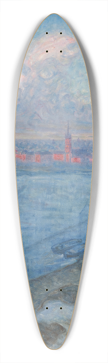 Eugne Jansson - The City at Sunset 39.3 inch art pintail longboard deck