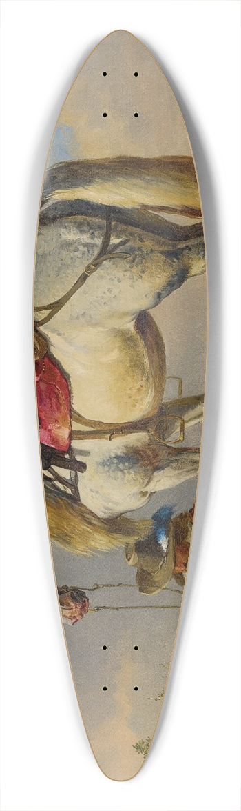 Eugne Joseph Verboeckhoven - A Cavalier At Rest 39.3 inch art pintail longboard deck