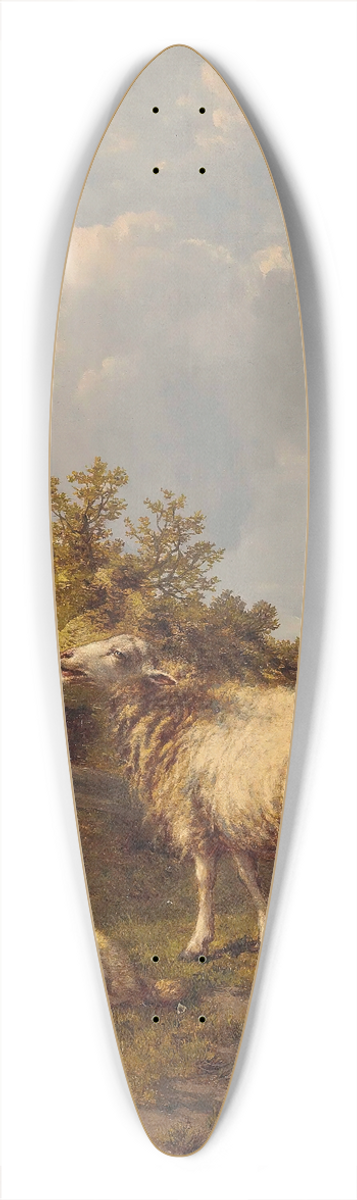 Eugne Joseph Verboeckhoven - Sheep And Lambs In A Pasture 39.3 inch art pintail longboard deck