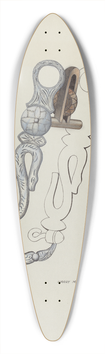 Eva Fox and Harry Mann Waddell - Spanish Bit 39.3 inch art pintail longboard deck