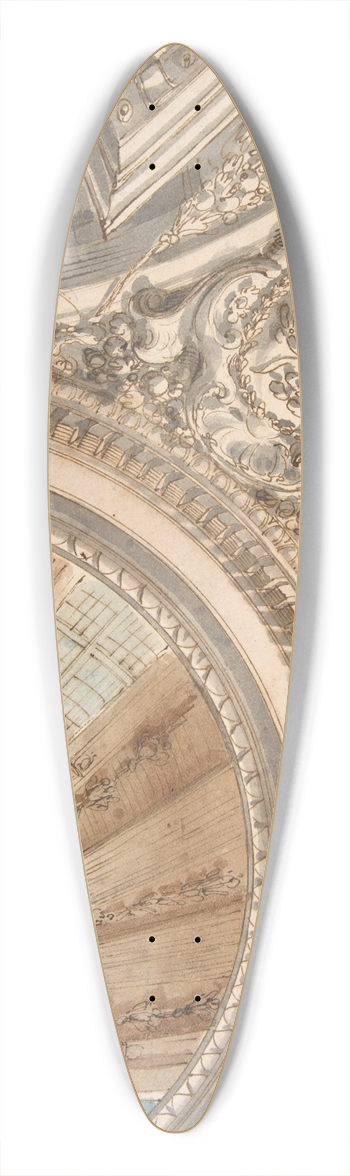 Faustino Trebbi - Design for Part of a Church Ceiling with a Dome 39.3 inch art pintail longboard deck