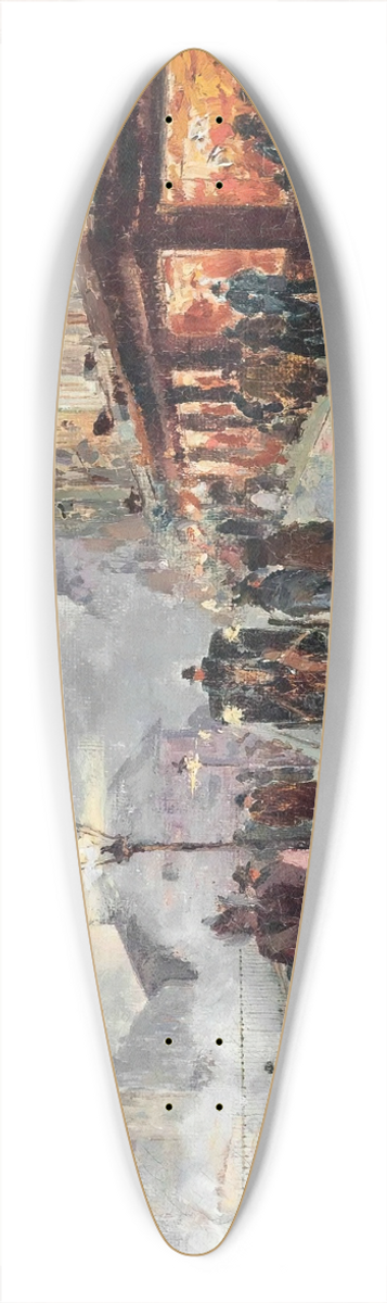 Fausto Giusto - At the Gare Saint Lazare towards the end of the day 39.3 inch art pintail longboard deck